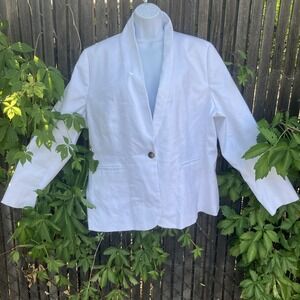 J. Crew Parke White Stretch Linen Blazer XL/ 2X Office Business Casual Light